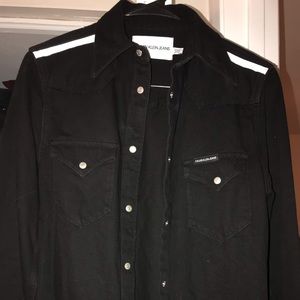 Black jean button down shirt/jacket